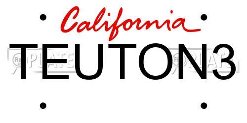 TEUTON3 California License Plate