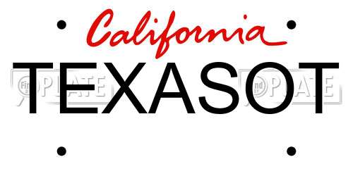 TEXASOT California License Plate