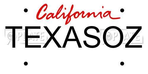 TEXASOZ California License Plate