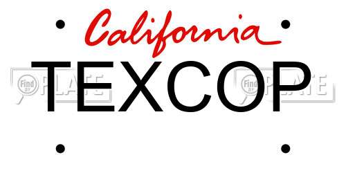 TEXCOP California License Plate