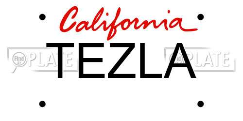 TEZLA California License Plate