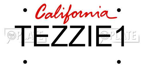 TEZZIE1 California License Plate