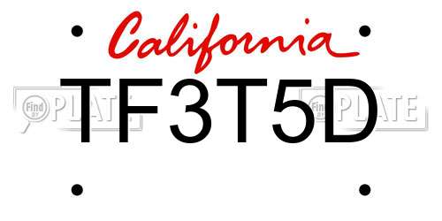 TF3T5D California License Plate