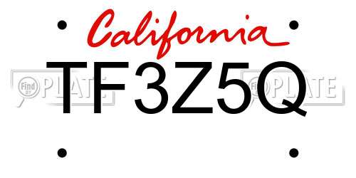 TF3Z5Q California License Plate