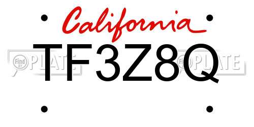 TF3Z8Q California License Plate