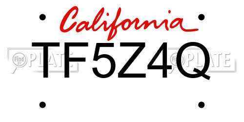 TF5Z4Q California License Plate