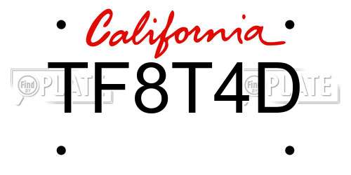 TF8T4D California License Plate