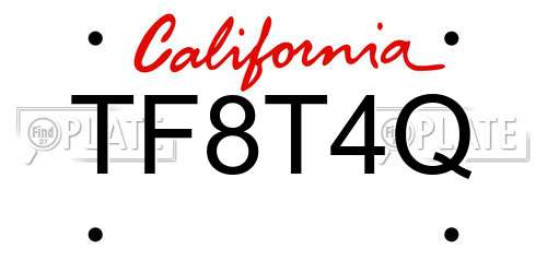 TF8T4Q California License Plate