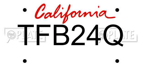 TFB24Q California License Plate