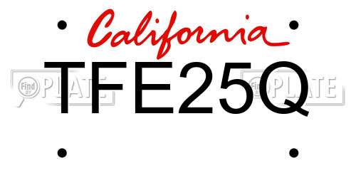TFE25Q California License Plate