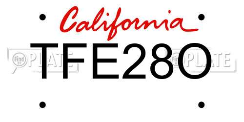 TFE28O California License Plate
