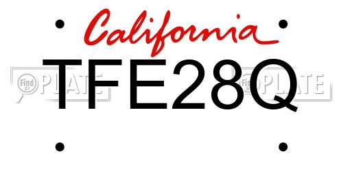 TFE28Q California License Plate