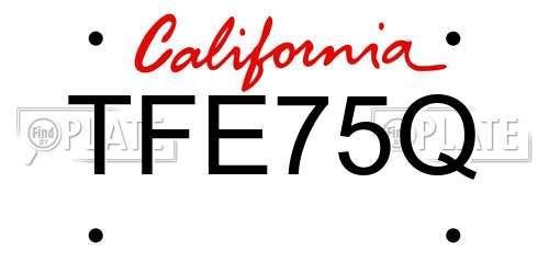 TFE75Q California License Plate