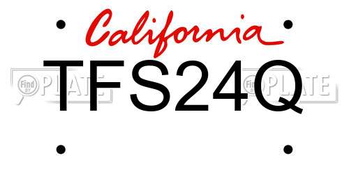 TFS24Q California License Plate