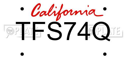 TFS74Q California License Plate