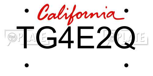 TG4E2Q California License Plate