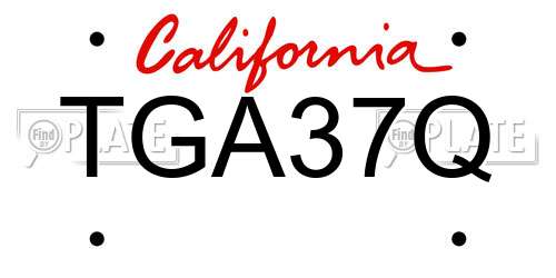 TGA37Q California License Plate