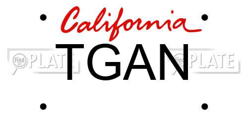 TGAN California License Plate