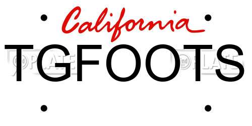 TGFOOTS California License Plate