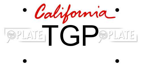 TGP California License Plate