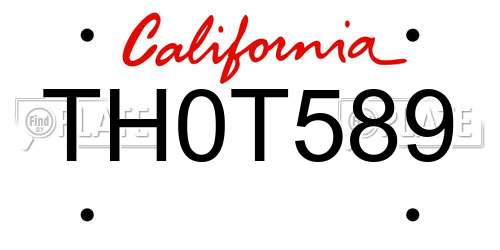 TH0T589 California License Plate