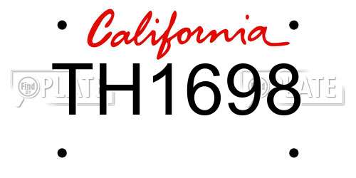 TH1698 California License Plate