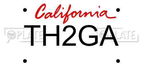 TH2GA California License Plate