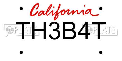 TH3B4T California License Plate