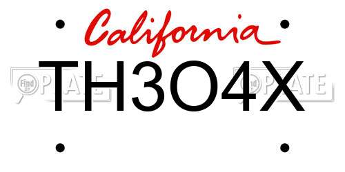 TH3O4X California License Plate