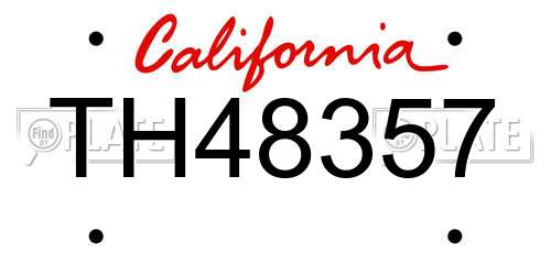 TH48357 California License Plate