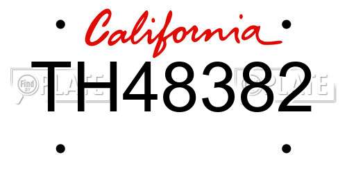 TH48382 California License Plate