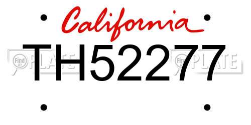 TH52277 California License Plate