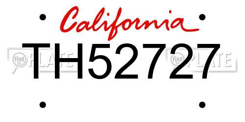 TH52727 California License Plate
