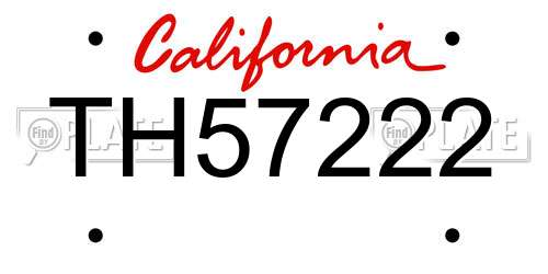 TH57222 California License Plate