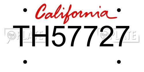 TH57727 California License Plate