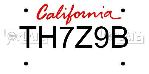 TH7Z9B California License Plate