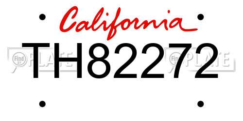 TH82272 California License Plate