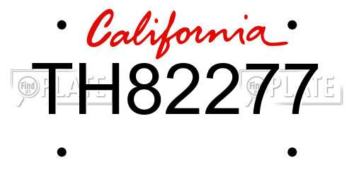 TH82277 California License Plate