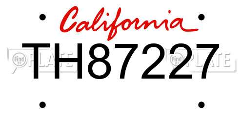 TH87227 California License Plate