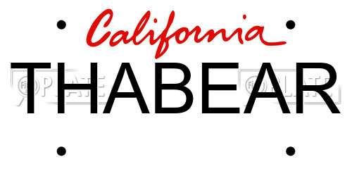 THABEAR California License Plate