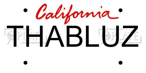 THABLUZ California License Plate