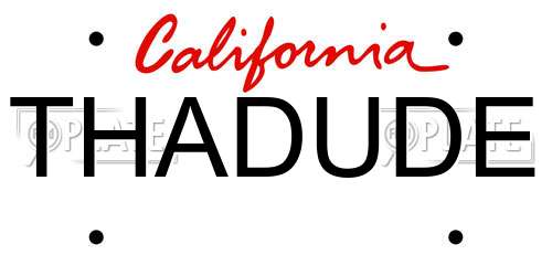 THADUDE California License Plate