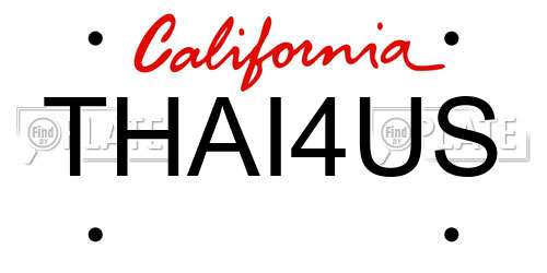 THAI4US California License Plate