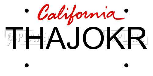 THAJOKR California License Plate