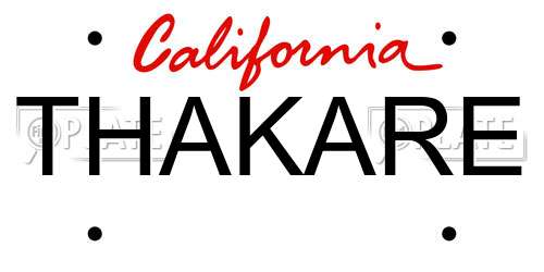 THAKARE California License Plate