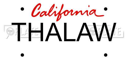 THALAW California License Plate