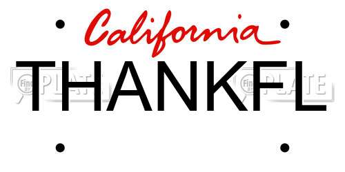 THANKFL California License Plate