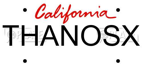 THANOSX California License Plate