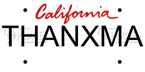 THANXMA California License Plate