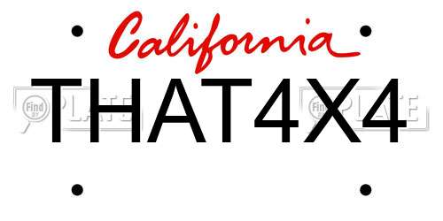 THAT4X4 California License Plate